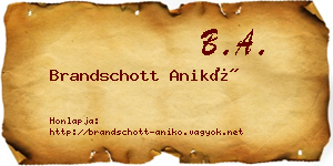 Brandschott Anikó névjegykártya